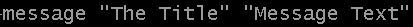 Command Line Example